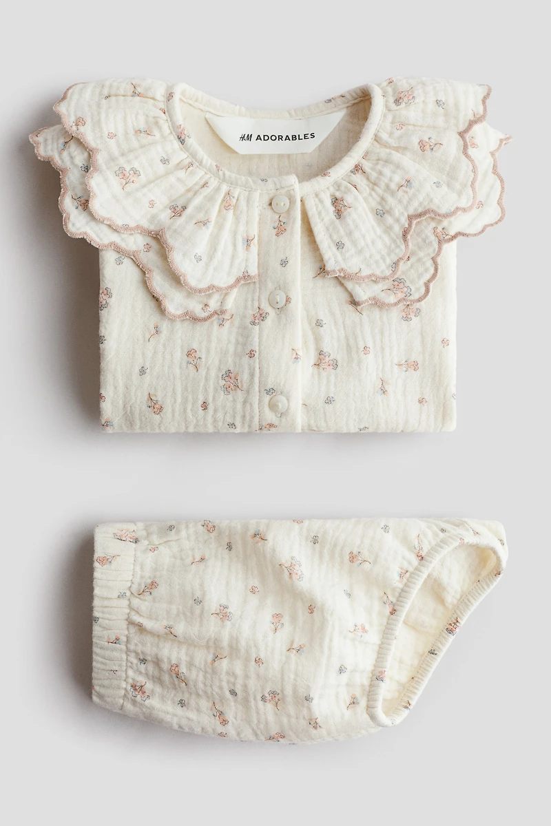 Ensemble 2 pièces en mousseline de coton