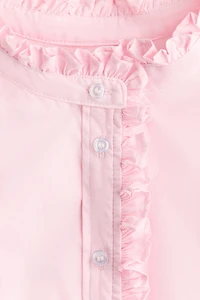 Ruffle-Trimmed Poplin Blouse