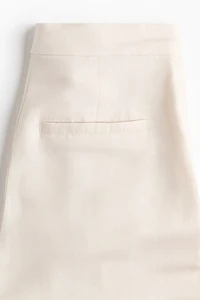 Linen-Blend Barrel-Leg Pants