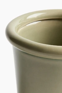 Extra-Small Stoneware Plant Pot with Saucer