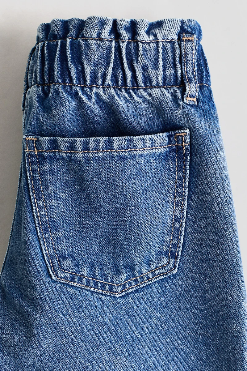 Wide Leg Paper-Bag Jeans