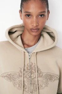 Veste à glissière Grande Taille avec capuchon