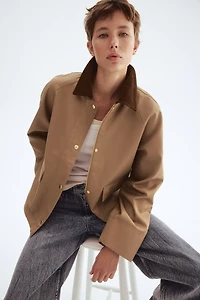 Jacket with Corduroy Collar