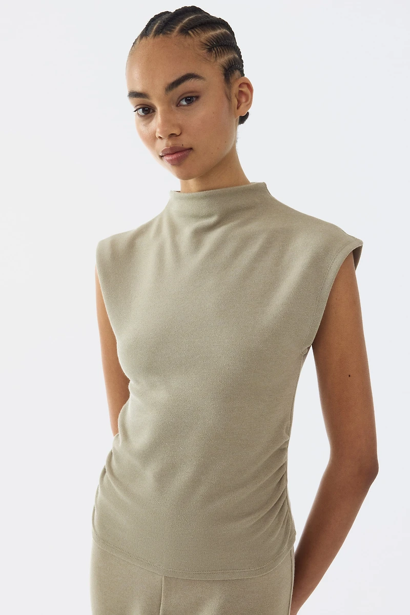 Mock Turtleneck Jersey Top