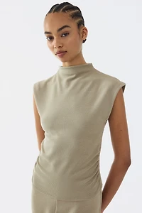Mock Turtleneck Jersey Top