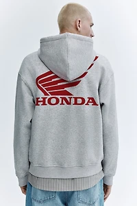 Loose-Fit Printed Hooded Jacket