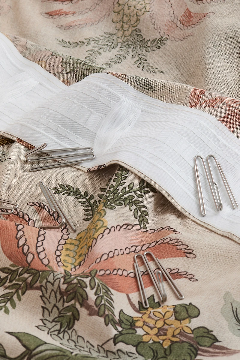 2-Pack Long Linen-Blend Curtain Panels