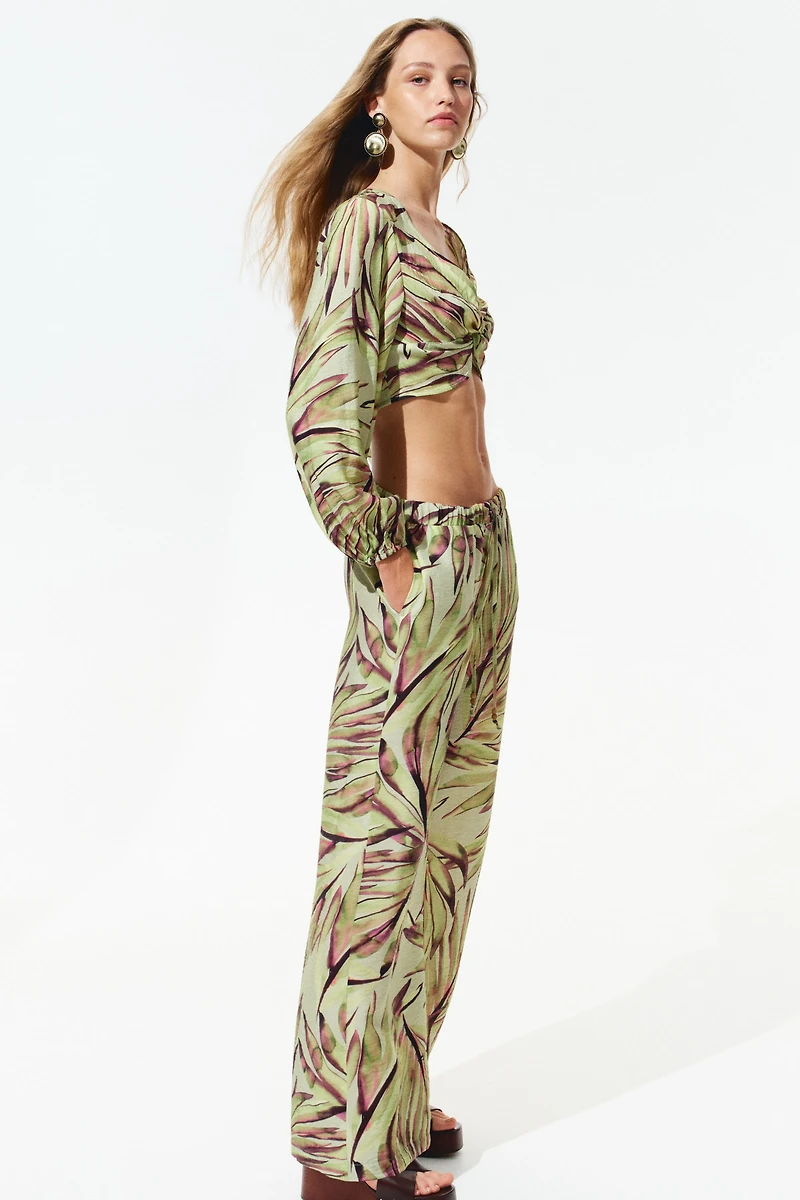 Pantalon large avec cordon de serrage