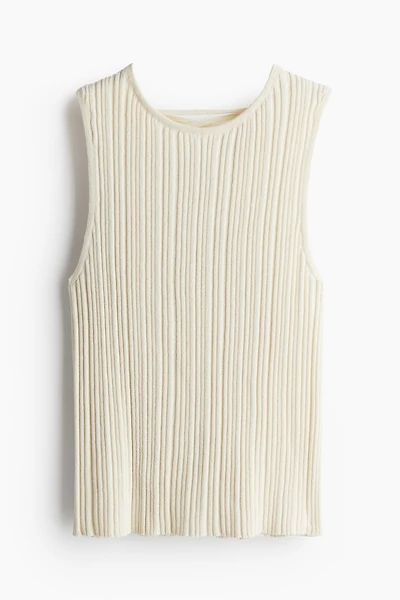 Débardeur en tricot côtelé avec laçage
