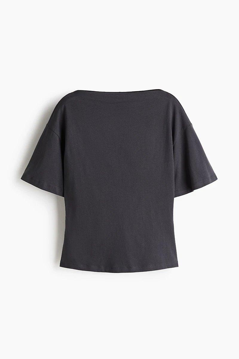 Boat-Neck Cotton Top