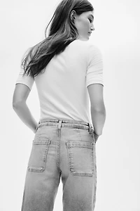 Jean large taille haute