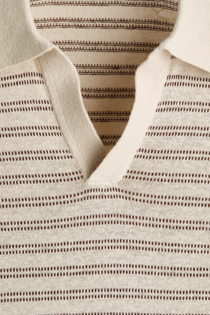 Regular-Fit Linen-Blend Polo Shirt