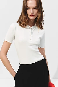 Overlocked Jersey Top