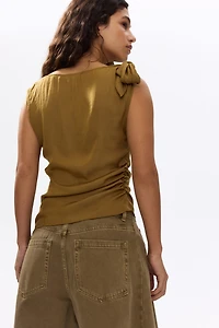 Asymmetric Tie-Detail Top