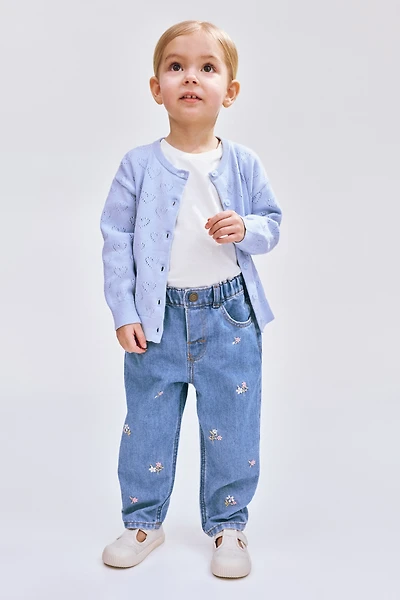 Embroidered-Detail Jeans