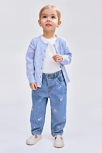 Embroidered-Detail Jeans