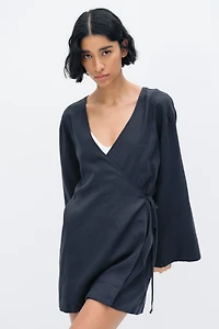 Linen-Blend Robe