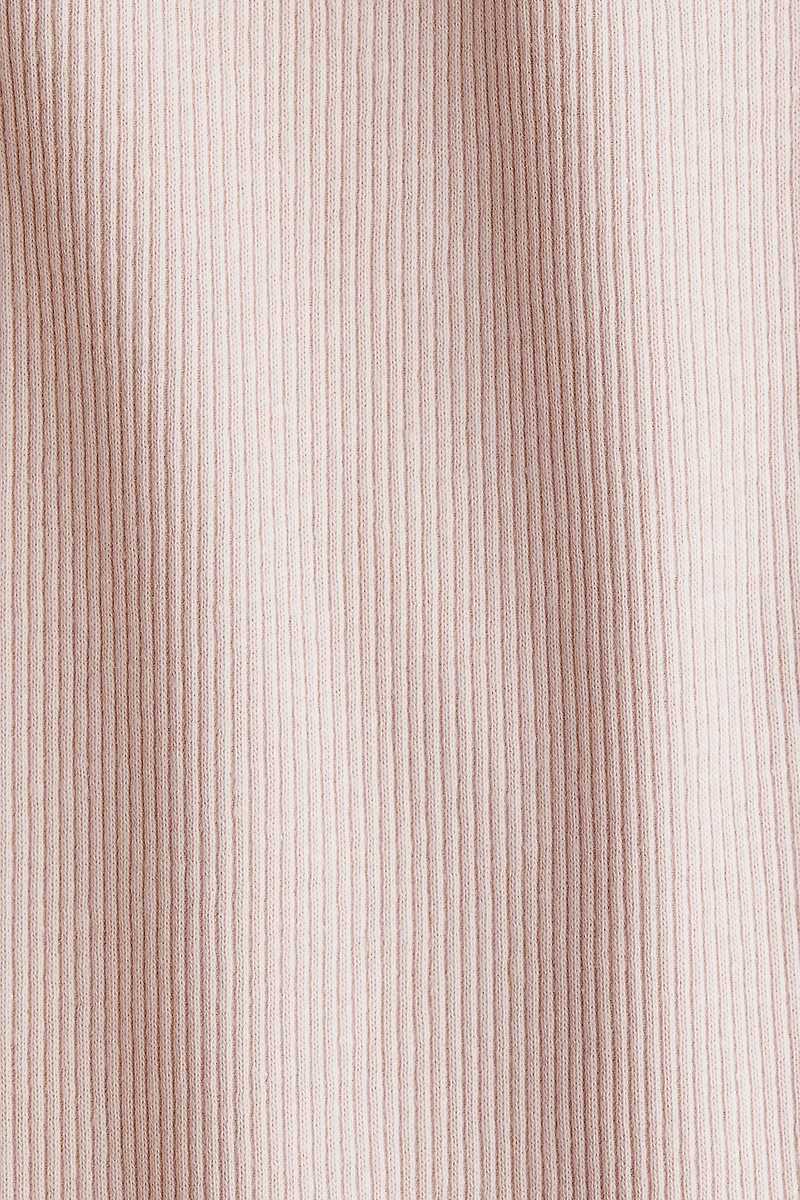 Picot-Trimmed Ribbed T-Shirt