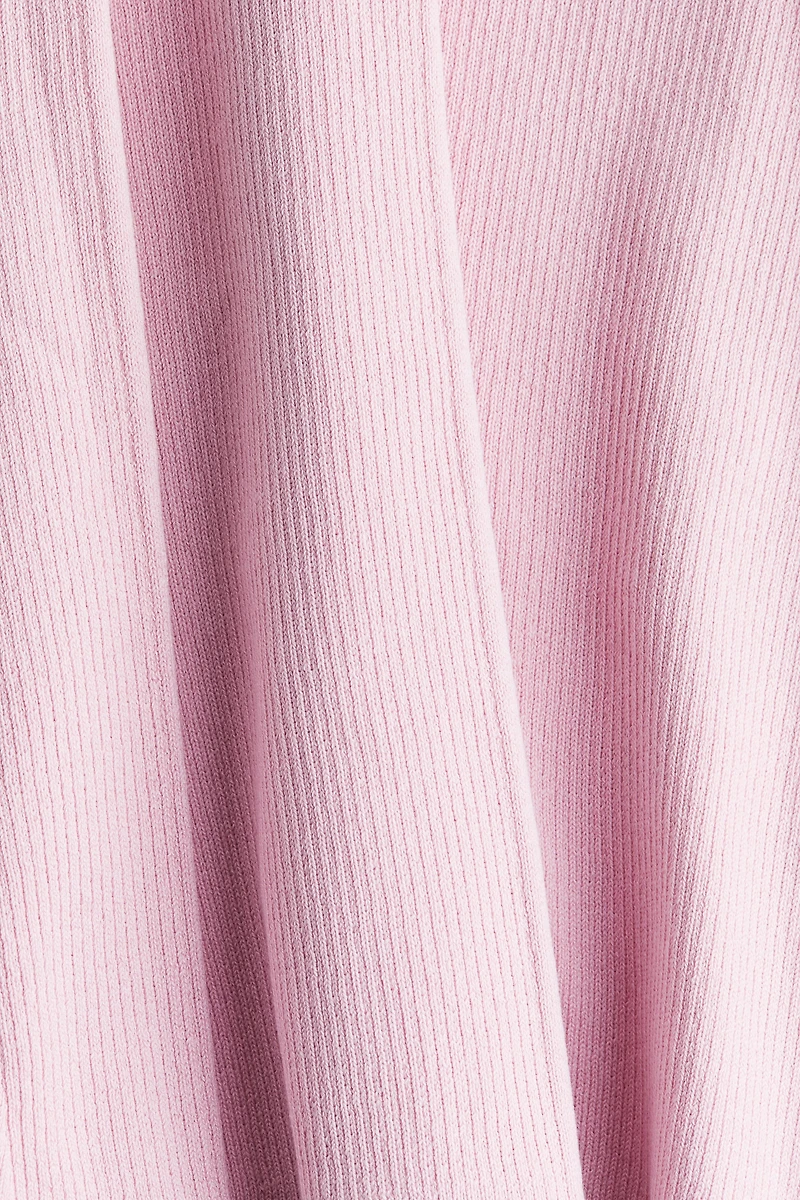 Ribbed Dress with Flared Skirt