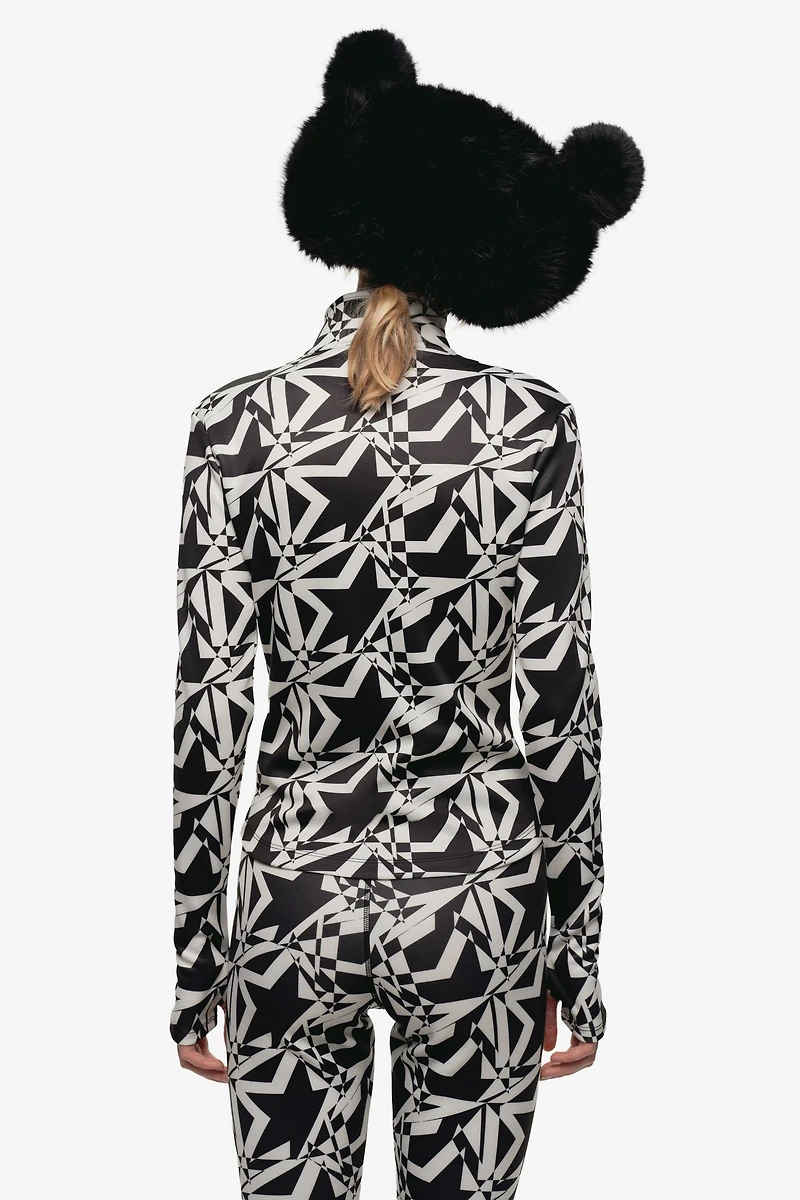 Haut imprimé à col cheminée