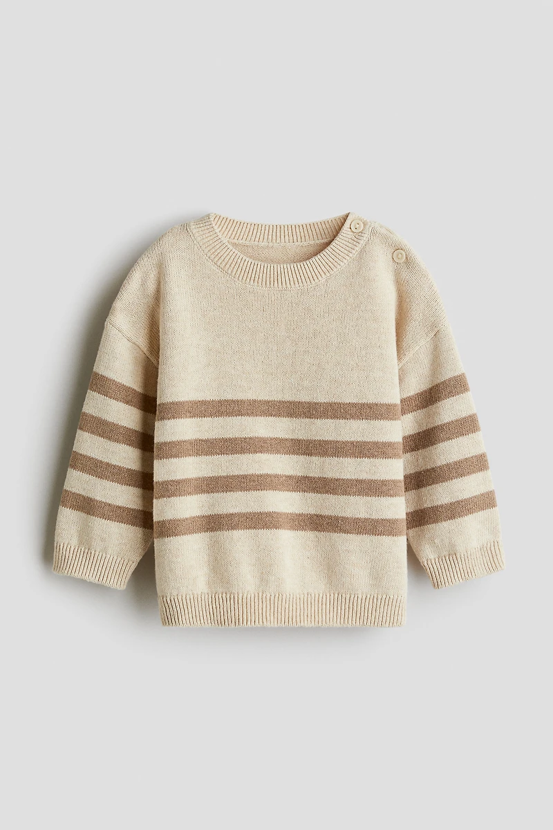Jacquard-Knit Cotton Sweater