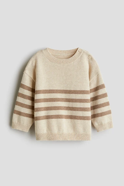 Jacquard-Knit Cotton Sweater