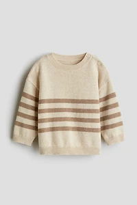 Jacquard-Knit Cotton Sweater
