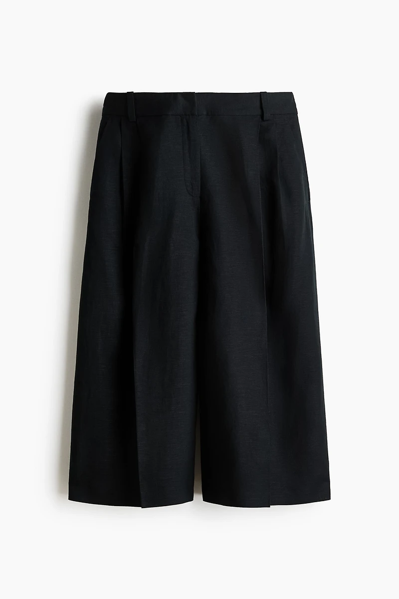 Jupe-culotte large en lin mélangé
