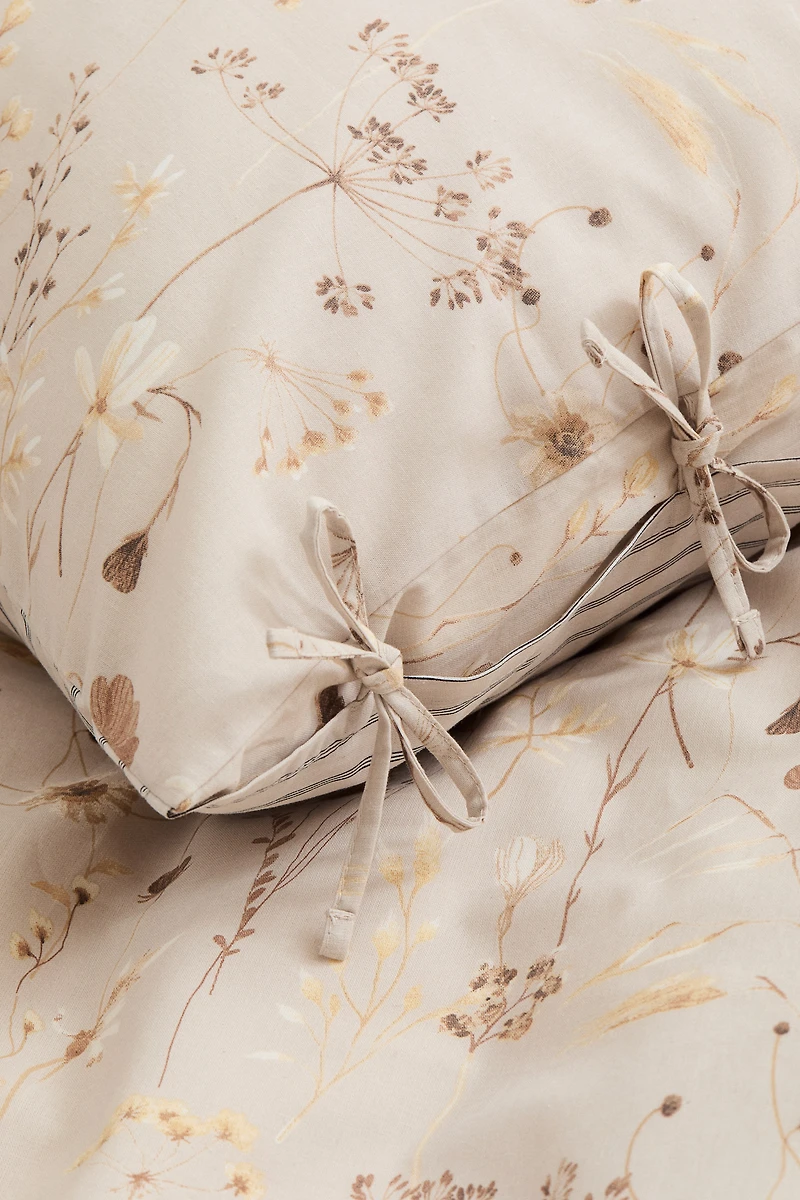 Housse de couette très grand lit double fleurie