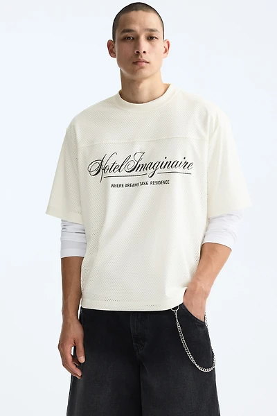 T-shirt grande taille en filet imprimé