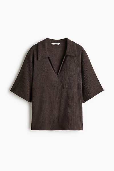 Crinkled Polo Shirt