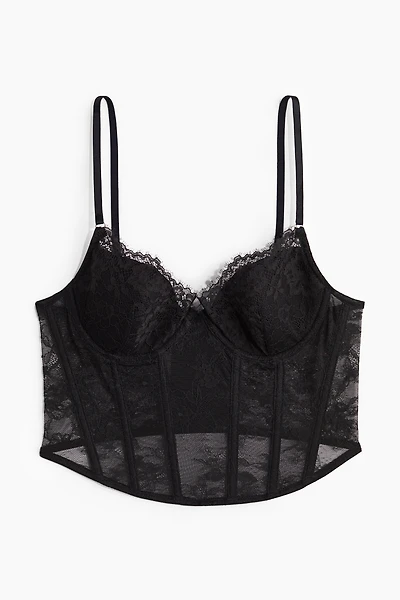 Bustier coussiné en dentelle