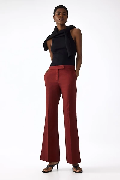 Linen-Blend Dress Pants
