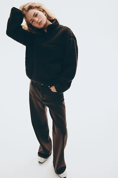 Half-Zip Teddy Fleece Sweatshirt