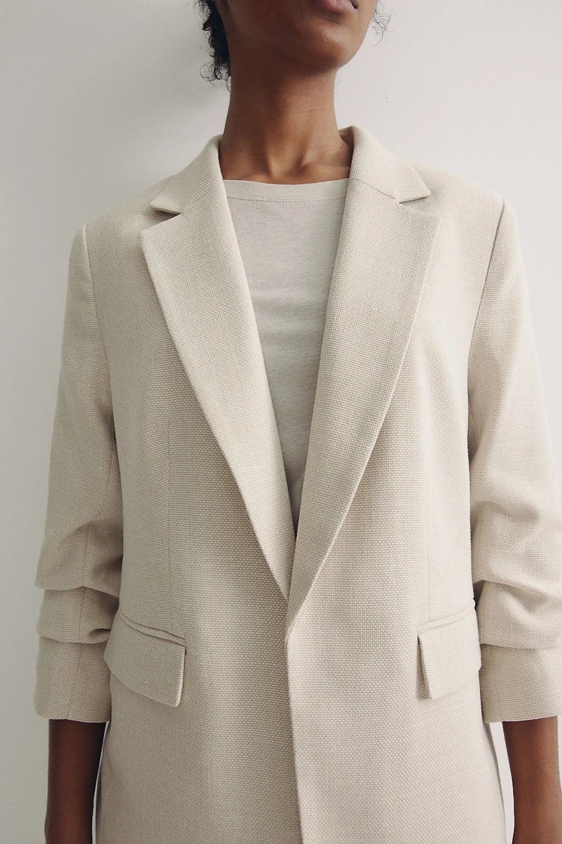 Blazer avec manches froncées
