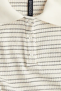 Rib-Knit Polo Shirt