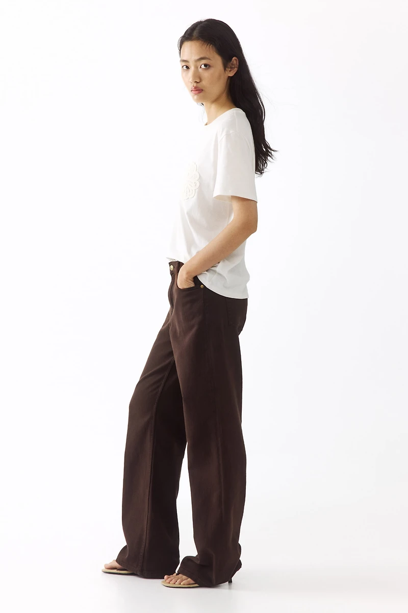 Straight-Leg Twill Pants