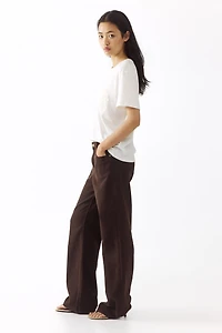 Straight-Leg Twill Pants