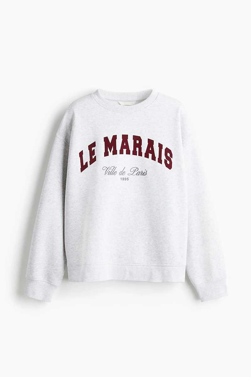 Sweatshirt with Text Motif