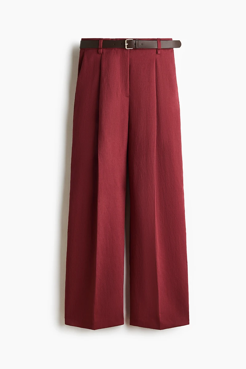 Wide-Leg Pants with Belt