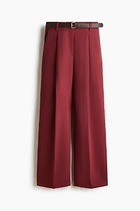 Wide-Leg Pants with Belt