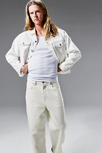 Jeans ample à motifs