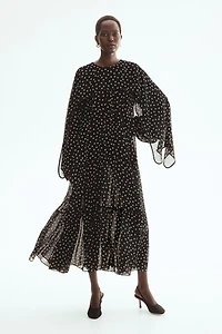 Tiered Cape-Detail Dress