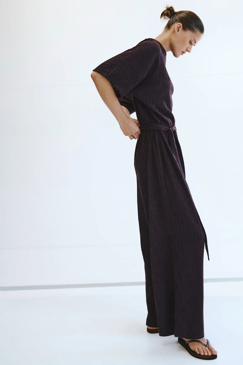 Textured Jersey Jumpsuit