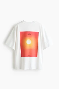 Oversized-Fit Printed Sports T-Shirt