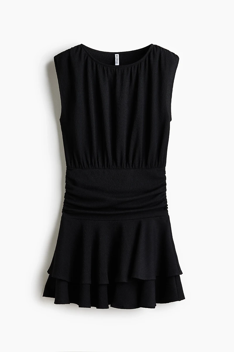 Crinkled Tiered Dress