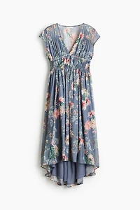 Ruched Cap-Sleeved Dress