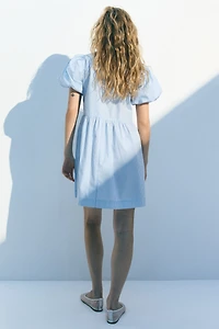 Tie-Front Poplin Dress