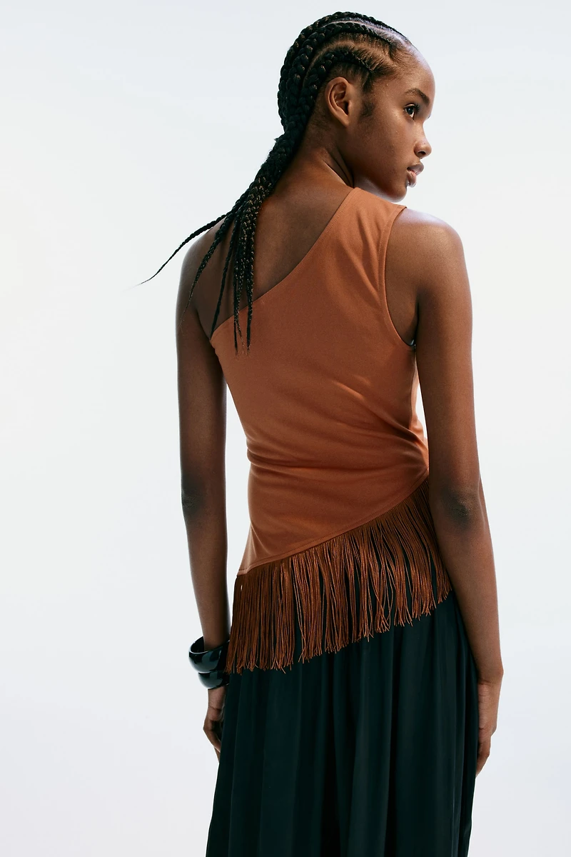 Haut asymétrique à franges