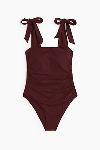Maillot de bain coussiné avec bretelles à nouer